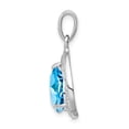 thumbnail image 2 of FB Jewels Sterling Silver Rhodium-plated Light Swiss Blue Topaz & Diamond Pendant, 2 of 4