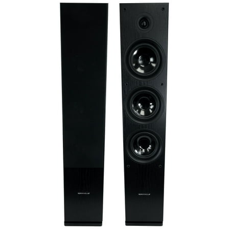 (2) Rockville RockTower 68B Black Home Audio Tower Speakers Passive 8 Ohm