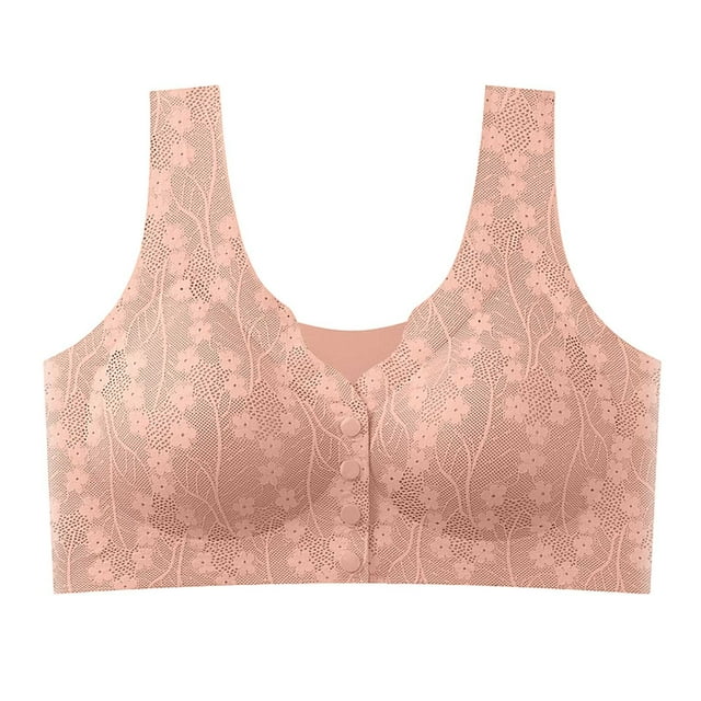 Cathalem Soutien-Gorge Sans Armatures Comfort Revolution pour Femmes, Design Floral, Soutiens-Gorges Légers pour Femmes, Beige TG