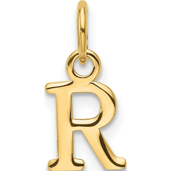14K Yellow Gold 14Ky Cutout Letter R Initial Pendant(Length 15) - Jbsp