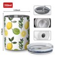 thumbnail image 4 of 12oz Coffee Tumblers Yellow Lemon Fruits White Pattern Stainless Steel Vacuum Insulated Travel Tumbler Coffee Cups Mug with Lid and Straw with Cleaning Brush for Cold & Hot Drinks, 4 of 5