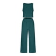 thumbnail image 4 of Fankiway Ensemble de Vêtements d'Entraînement pour Femmes Été Décontracté Sans Manches Col Rond en Coton et Lin, 4 of 6