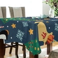 thumbnail image 3 of SKYSONIC Christmas Snowman Tablecloth Waterproof Washable Polyester Square Table Cover Durable Tablecloth for Kitchen Dining Table Party Decor (54 X 72 Inch), 3 of 7