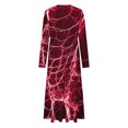 thumbnail image 5 of WFJCJPAF 2024 New Halloween Clearance! Halloween Dresses for Women Plus Size,Women's Fashion Casual Printed Long Sleeve Round-Neck Dress - Red M, 5 of 5