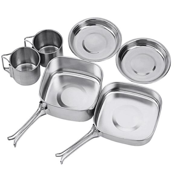 6 Piece Portable Stainless Steel Cookware