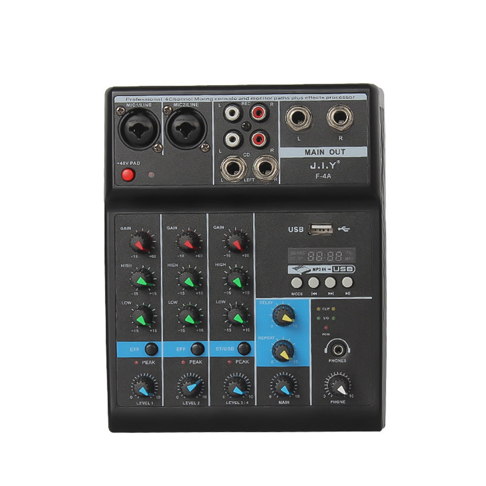 Audio Mixer with Sound Card 4-channel Multifunctional Bluetooth Mixer Stage Small Wireless Mixer with Sound Card Special Effects Family Video Music Karaoke Good Partner Clearance - Walmart.com