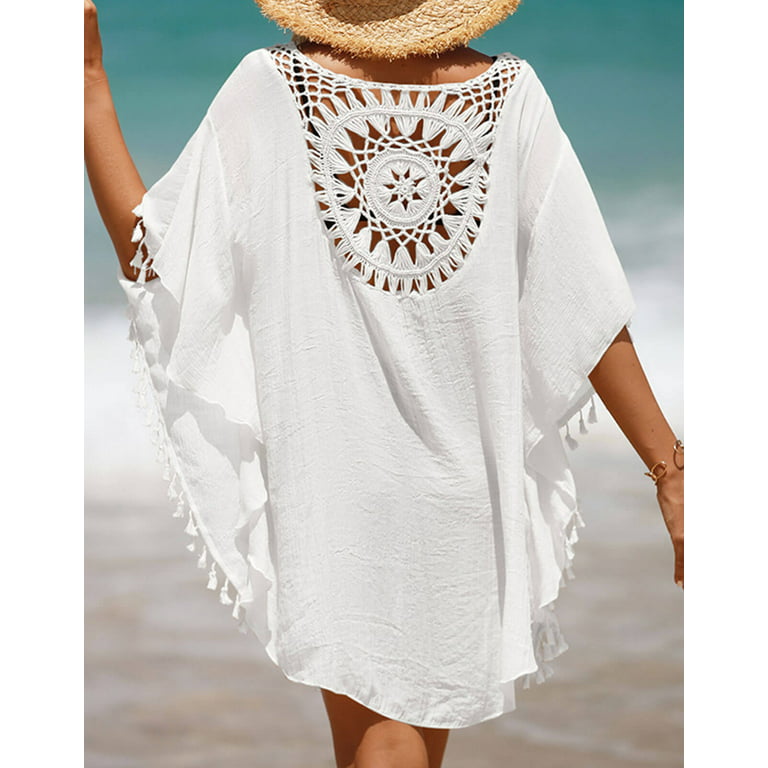 Plus Size Bathing Suit Cover Ups for Women Crochet Swimsuit Cover Up  Swimwear Beach Cover Up White Swim Coverups Shermie