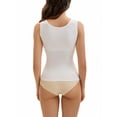 thumbnail image 3 of Women's Wide Strap Camisoles with Built-In Padded Bras Casual Tank Tops 2XL White, 3 of 5
