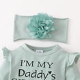 thumbnail image 6 of Newborn Baby Girls Clothes 3 Months Girls 4PCS Outfits Set Letter Print Newborn Girls Long Sleeve Top Pants Set with Headband Green, 6 of 10