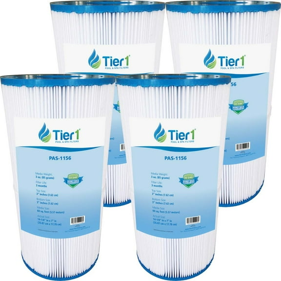 Tier1 Pool & Spa Filter Cartridge 4-pk | Replacement for Pentair Clean & Clear Plus 240, CCP240, Pleatco PCC60, Unicel C-7469, Filbur FC-1975 and More | 60 sq ft Pleated Fabric Filter Media