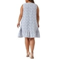 thumbnail image 4 of DARING DIVA Plus Floral Sleeveless Ruffle Hem Casual Dress 1X Blue, 4 of 6