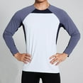 thumbnail image 2 of UAMVSH Long Sleeve Shirts for Men Lightweight Outdoor Color Block Athletic Undershirts Stretchy Running Training Pullover Tops(XX-Large,White), 2 of 5