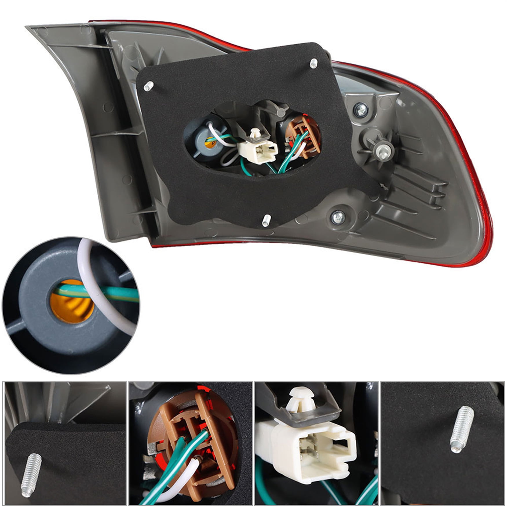 Right Passenger Side Tail Light Assembly Replacement For 2009-2010 Toyota Corolla - Direct Fit, No Bulbs Included