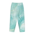 thumbnail image 5 of Disketp Blue Marble Print Women'S Comfy Pajama Pants Casual Drawstring Palazzo Lounge Wide Leg Pants, 5 of 9