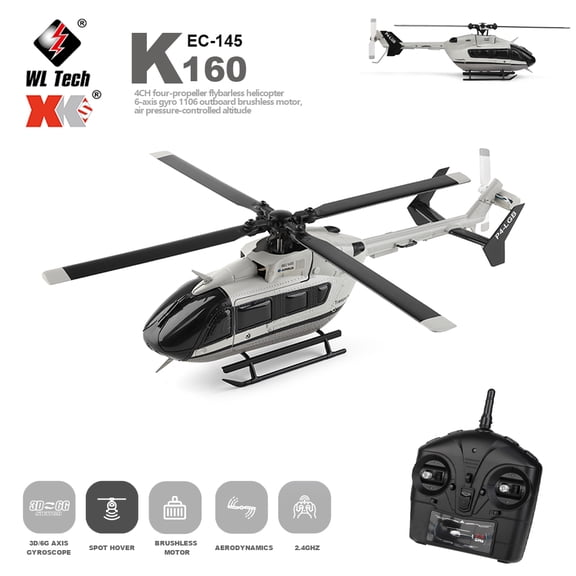 WLtoys K160 4CH RC Helicopter EC-145 6-Axis Gyro Brushless Fixed Altitude Model Airplane Simulation Remote Control Toys For Boy