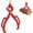 2-Claw-18"-Fixed Ring, variant on Memoryfield Heavy Duty Log Tongs, 28" 4-Claw Steel Wood Grabber with Fixed Ring, Anti-Slip Grip, Red