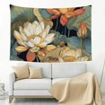 thumbnail image 4 of RKSupls Christmas Tapestry Wall Art, Lotus Flower Hanging Tapestry Decoration for Happy New Year Bedroom, Living Room, Dorm, Apartment Home Decor,60*40in, 4 of 5