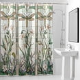 thumbnail image 4 of Dragonfly Fabric Shower Curtain Teal Leaves Floral Washable Shower Curtains for Bathroom, Waterproof Bath Curtain with Hooks Home Decor 72x72in, 4 of 8