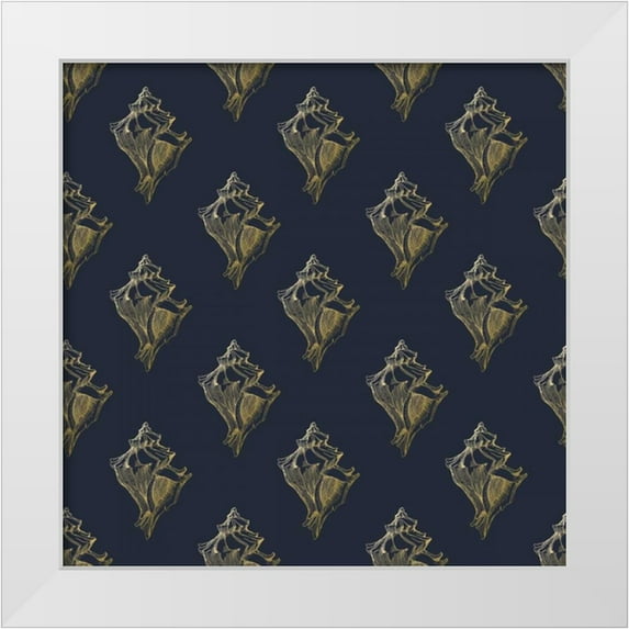 Murdock, Ramona 20x20 White Modern Wood Framed Museum Art Print Titled - Gold Shell Pattern