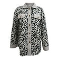 thumbnail image 5 of Jacenvly Womens Flannel Jacket Leopard Print Shacket Jacket Soft Comfortable Long Sleeve Winter Coats Lapels Pocket Button up Shirts for Women New Style Thigh Length Tops, 5 of 5
