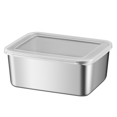 thumbnail image 2 of 2Pcs Food Storage Plates Dish Cake Buffet Organizer Stainless Steel Serving Tray with Lid Rectangle Kitchen Container, S, 2 of 7