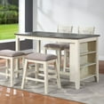thumbnail image 6 of Joss 60 Inch Cottage Counter Height Table 2 Tone Wood Gray Top Cream Base, 6 of 6