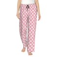 thumbnail image 1 of Balery Irregular Plaid Pantalones de pijama para mujer, pijamas ultraligeros, pantalones de estar por casa-Small, 1 of 6