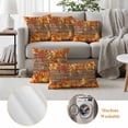 thumbnail image 6 of Thanksgiving Pumpkin Outdoor Waterproof Pillow Covers, Orange Red Gold Leaf Brown Wood Decorative Square Throw Pillowcase Sofa Cushion Sham for Patio/Couch/Chair, 26"x26" 2 Pack, 6 of 8