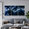 thumbnail image 3 of 3 Piece Abstract Wall Art Blue Clouds Paintings Lnk Wall Decor Smoke Poster Modern Artwork Picture HD Canvas Print,Framed for Living Room Bedroom Bathroom, 12"x16"x3 Panels, 3 of 7