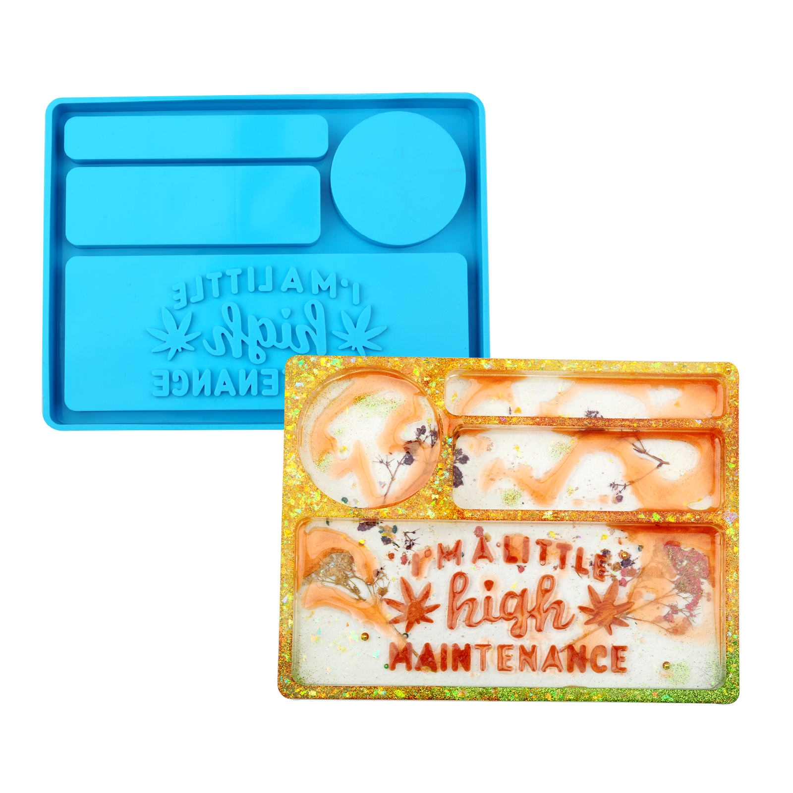 Decorative Trays Resin Art Rose Floral Custom Rolling Tray One of a