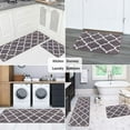 thumbnail image 5 of Newlake 2 Piece Microfiber Kitchen Rug Set Moroccan Trellis Non-Slip Soft Bathroom Rugs (Gray, 17"x48"+17"x24"), 5 of 5