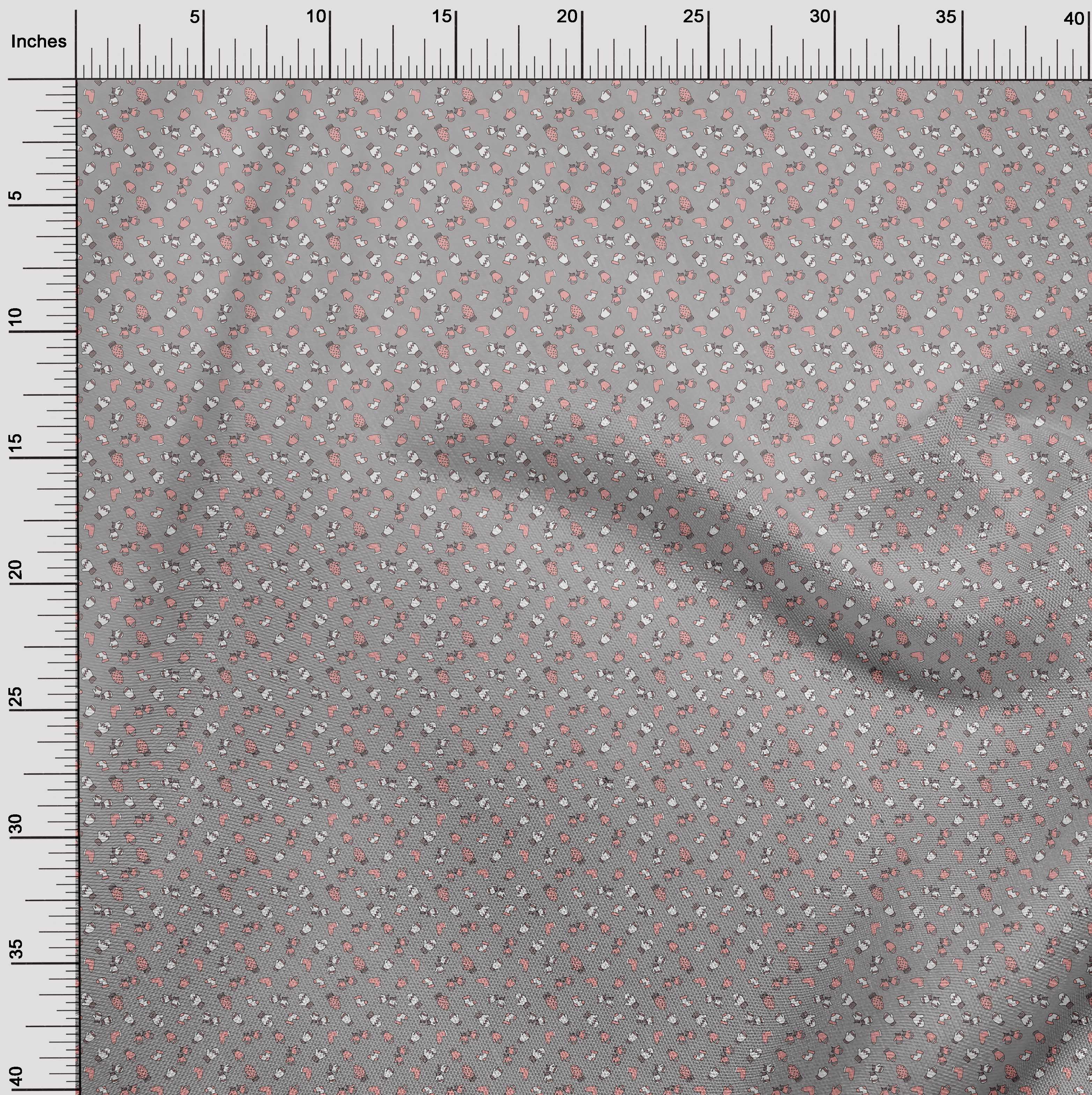 oneOone Cotton Poplin Gray Fabric Christmas Sewing Material Print Fabric By The Yard 56 Inch Wide
