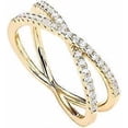 thumbnail image 1 of 14K Gold Plated X Ring Simulated Diamond CZ Criss Cross Ring for Women, 1 of 4