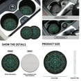 thumbnail image 5 of Garronmavis Green Mandara Car Seat Cushion 11 Pieces of Set with Car Cup Coaster/Cars Headrest Cover/Steering Wheel Cover/Handbrake & Gear Shift Knob Cover Automobile Decorative, 5 of 7