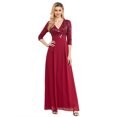 thumbnail image 5 of Wedding Dress Wedding Guest Dresses for Women Short-Sleeved Spangled Evening Dress Chiffon V-Neck Dress Elegant Party Dress, 5 of 6