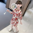thumbnail image 4 of Coerni Toddler Little Girls Middle Long Sleeve Cheongsam Dress Slim Traditional Retro Tang Garment Flower Girls Qipao, 4 of 5