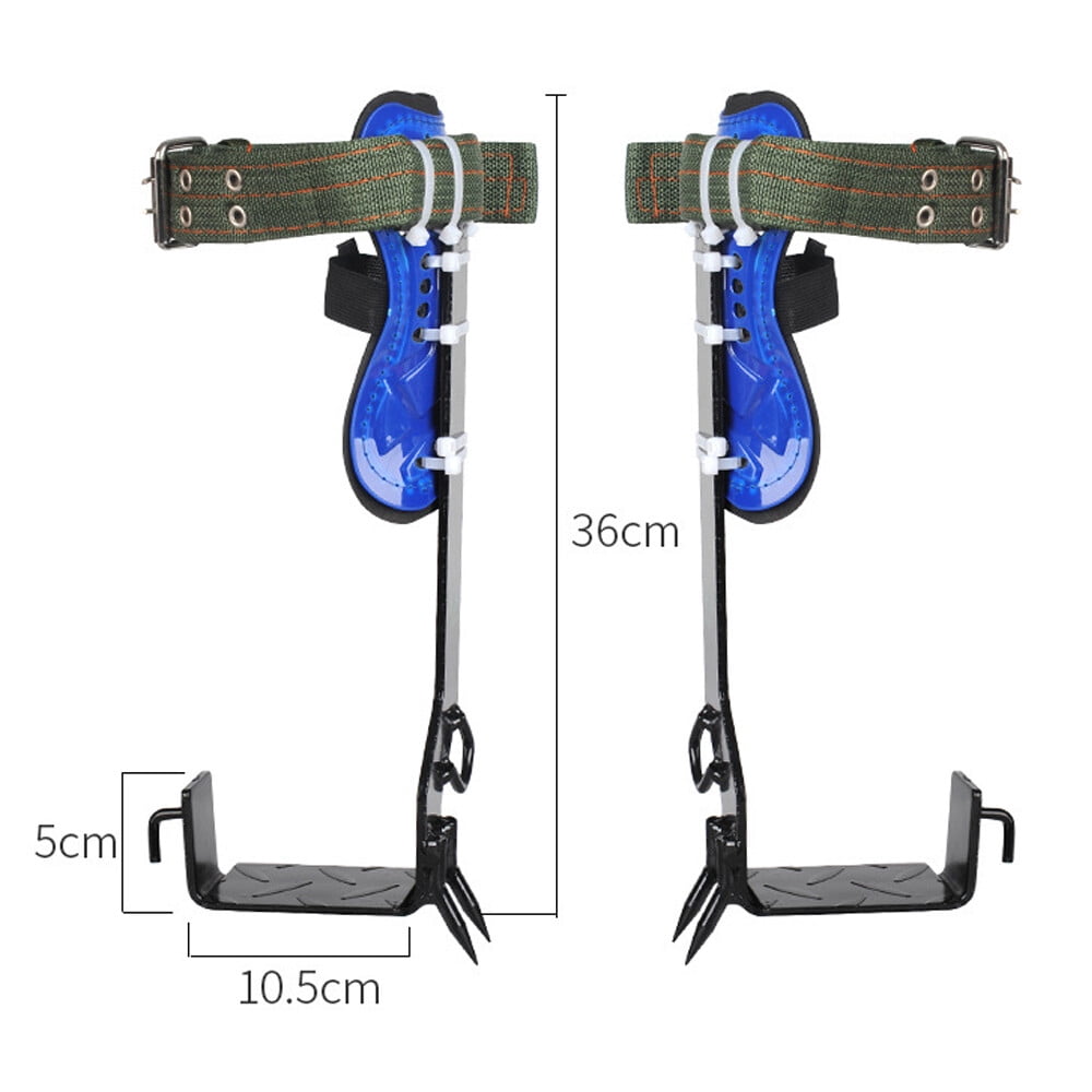 Adjust Tree/Pole Climbing Spike Set 2 Gear Safety Belt Rope Lanyard w/ Carabiner