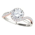 thumbnail image 2 of Aonejewelry 3/4 Ct. Halo Two Tone Diamond Engagement Bridal Ring Set 14K Solid Rose & White Gold, 2 of 4