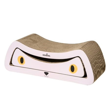 Oodles Durable Corrugated Cardboard Pink Cat Face Dual Cat Scratching Pads, O/S