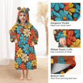 thumbnail image 3 of FORMRS Wearable Blanket Hoodie with Sleeves for Kids Cozy Flannel Sweatshirt, Blooming Flowers, 3 of 7