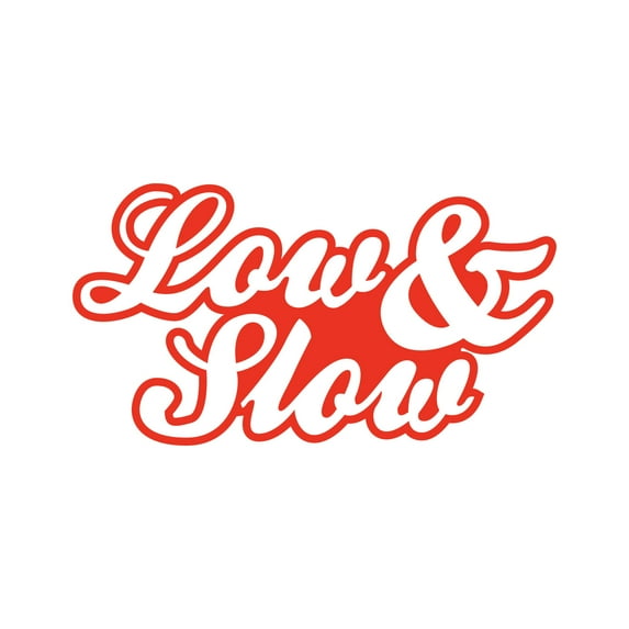 Script Low & Slow Sticker Decal Die Cut - Self Adhesive Vinyl - Weatherproof - Made in USA - Many Color and Sizes - stance flush jdm