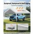 thumbnail image 3 of VEVOR Carport Replacement Canopy, 12 x 20 ft Potable Garage Tent Top Tarp, UV-Resistant & Waterproof Car Shelter Tarp, Heavy Duty Car Port Cover with Ball Buggees, White, Frame Not Included, 3 of 9