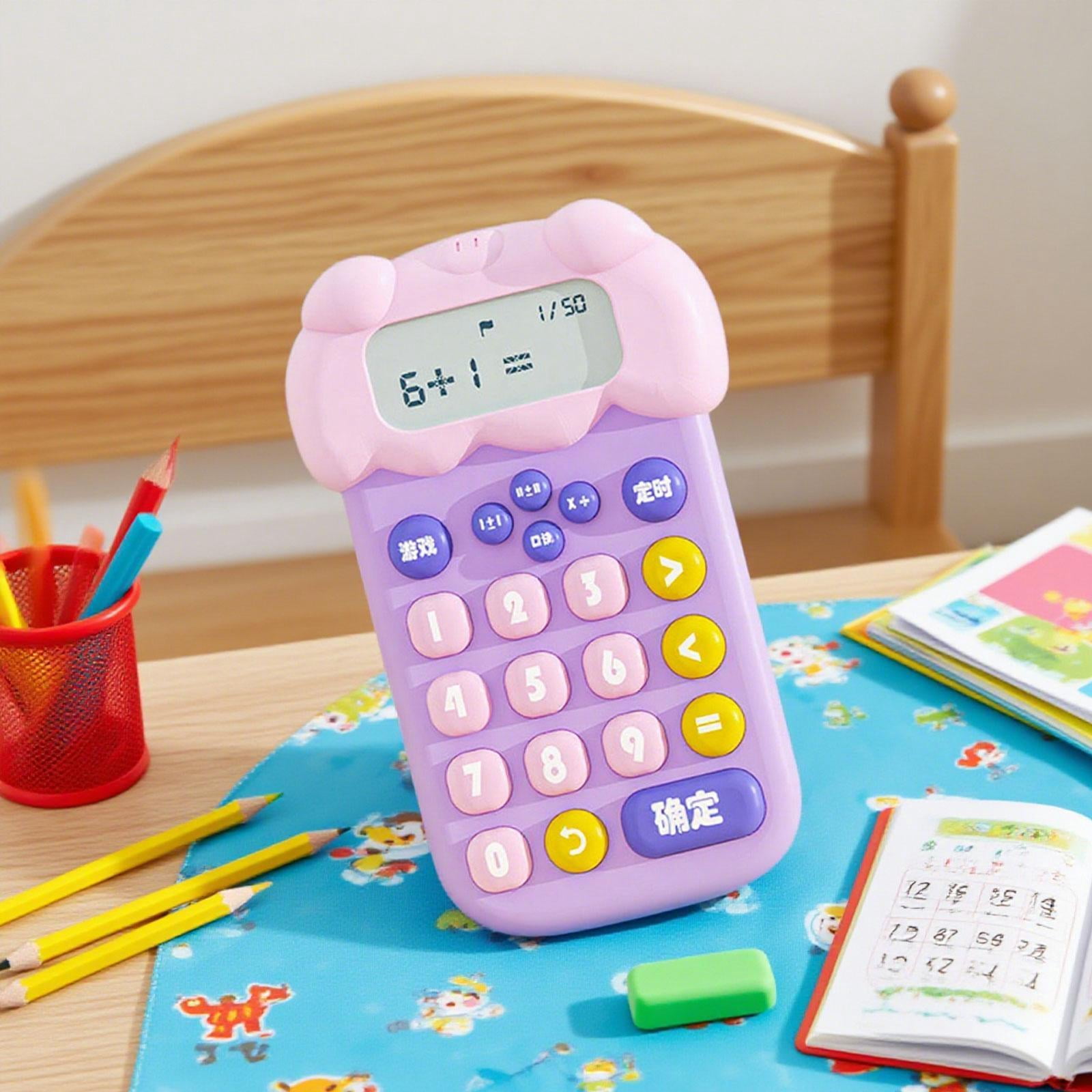 LeeQinersw Dinosaur Calculator Office Desktop Calculator Teaching Aids Intelligent Learning Pink