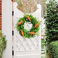 thumbnail image 4 of Artificial Spring Carrot Wreath Garland, 13.7 Inch Green and Orange Front Door Decor, Easter Summer Wedding Party Hanging for Outdoor Wall and Farmhouse Window Decoration, 4 of 8