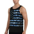 thumbnail image 2 of Rateoe Navy Camouflage American Flag Pattern Sleeveless Gym Shirt Muscle Tee Breathable Workout Shirt Slim-Fit Tank Quick Dry Fit Muscle Tank Top Bodybuilding Sleeveless T Shirt-Large, 2 of 7