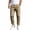A Khaki, variant on Men's Pants Pants Men's Solid Color Pocket Bandage Elastic Waist Casual Fashionable Cargo Full Length Pants Gray M