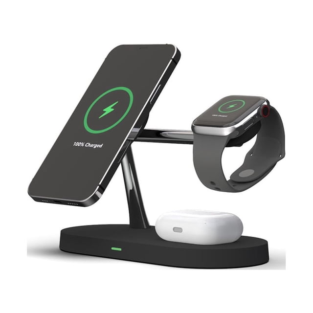 Soporte magnético de escritorio Magsafe, cargador inalámbrico, teléfono móvil, reloj, auriculares, cargador inalámbrico tres en uno, 15 W