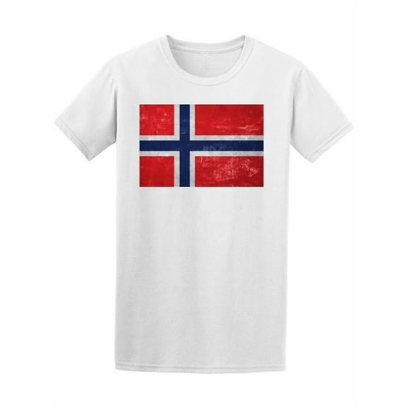 Old Grunge Norway Flag T-Shirt Men -Image by Shutterstock, Male XX-Large
