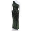 Pre-owned|Badgley Mischka Womens Green Constellation Gown Size 6 14320098