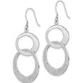 thumbnail image 2 of Sterling Silver Textured Polished Interlocking Circles Earrings (44 X 23) Made In China qe8869, 2 of 5